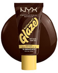 NYX PROFESSIONAL MAKEUP Buttermelt Glaze Soft Glow Skin Tint + SPF 30, Up To 12HR Wear, 10 Chocolate Butta