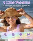 UV Stickers for Sunscreen - 40 Count UV Detection Stickers, Know When to re-Apply Sunscreen, Safe for Kids Age 3+, 4 Pattern Types for Girls & Boys