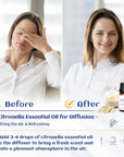 HIQILI 0.33 Fl Oz Citronella Oil for Homemade Sprays, Add to Diffuser, 100% Pure and Natural Undiluted, Portable - 10ml