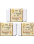 A LA MAISON Oat Milk Bar Soap - Triple French Milled Natural Moisturizing Hand Soap Bar (3 Bars of Soap, 8.8 oz Bar)