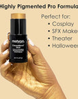 Mehron Makeup CreamBlend Stick | Face Paint, Body Paint, & Foundation Cream Makeup | Perfect for Halloween .75 oz (21 g) (Gold)