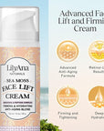 LilyAna Naturals Bakuchiol Face Lift Cream with Sea Moss and Peptide Complex - Face Cream for Women - Moisturizing and Lifting Facial Cream - Anti-Aging Overnight Moisturizer - Made in the USA - 1 oz
