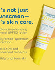 Seaweed Bath Co. Brighten & Protect Sheer Tint Face Fluid SPF 50 Zinc Oxide Sunscreen Lotion, 1.7 Oz., Tinted Mineral Facial Moisturizer Cream