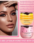 2PCS Bee Lip Balm,Hydrating Honey Pot