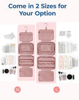 BAGSMART Travel Toiletry Bag with Jewelry Organizer, Hanging Travel Bag for Toiletries, Puffy Makeup Cosmetic Bag Organizer, Carry-on Travel Accessories Essentials, Dark Pink-M