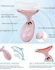 Facial Massager Red-Light-Therapy-for-Face and Neck, Face 𝖲 culpting Wand with 7 Color - Birthday, Christmas, Mothers Day, Valentines Day Gifts for Her Women Mom Best Friend Wife Teacher (Rose Gold)