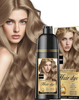 Natural Hair Dye Shampoo 3 IN 1, Hair Color for Gray Hair Coverage, Hair Coloring Shampoo for Women, Color Shampoo Beard Dye for Men, Vegan Ammonia Free Hair Shampoo (MEDIUM BLONDE)
