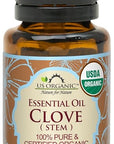 US Organic 100% Pure Clove Stem Essential Oil - USDA Certified Organic, Steam Distilled (15 ml)