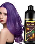 Herbal Instant Purple Hair Dye Shampoo - 3 in 1 Long Lasting Hair Color for Women and Men, Colors in Minutes, Shampoo Para Canas