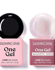 Dashing Diva One Gel Color & Magnetic Topper Duo - 8Ball - Real Black & Iridescent Glitter Topper - 3-in-1 Base Coat, Nail Color & Top Coat - Gel Nail Polish Set