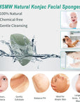Organic konjac cleansing facial sponges