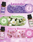 Floral Essential Oils Set, ARVIDSSON Natural Flower Fragrance Oil Gift for Women - Lavender, Jasmine, Cherry Blossom, Gardenia, White Tea, Rose Essential Oil for Diffuser & Candle Making
