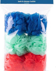 Amazon Basics Bath and Shower Loofah, Multicolor, Pack of 6