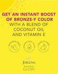 Jergens Natural Glow Instant Sun Tanning Moisturizer + Bronzer, Lightweight Sunless Tanning for Natural-Looking Color, Light Bronze, 6 Oz