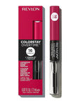 Revlon Liquid Lipstick with Clear Lip Gloss, ColorStay Overtime Lipcolor, Dual Ended with Vitamin E, 010 Non-Stop Cherry, 0.07 Fl Oz