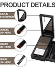 3 Colors Eyebrow Makeup Kit, Professional Brow Contour Palette, Waterproof Long-lasting Eyebrow Filler Powder with Mirror & Brow Brush