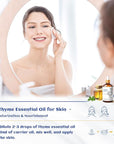 HIQILI 3.38 Fl Oz Thyme Essential Oil, 100% Pure Undiluted for Hair, Skin, Diffuser, Aromatherapy, Includes 10ML Travel Bottle - 100ML
