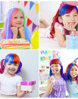 MSDADA New Hair Chalk Comb Temporary Hair Color Dye for Girls Kids with Light Color Hair, Washable Hair Chalk for Girls Age 4 5 6 7 8 9 10 Birthday Cosplay DIY, Easter Stocking Suffer (Pink)