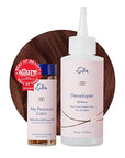 eSalon Permanent Hair Color & Hair Dye Complete Kit - Medium Brown Red Copper - Personal Colorist Kit for Up To 100% Gray Coverage for All Hair Types - Professional-Grade Ammonia-Free Hair Dye