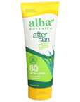 Alba Botanica Aloe Vera Gel for Skin, Cooling After Sun Treatment for Face and Body, Made with Purity Certified 80% Aloe Vera Gel Formula, 8 fl. oz. Tube (Pack of 2)