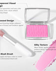 Rosewood Blush Powder Blush for Cheeks with Brush, Matte Blush Palette Blush Powder Face Blusher, Natural Blendable Formula Silky Lightweight Makeup Blush Rubores de Maquillaje, 012#