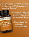 Dr. Mercola Liposomal Carnosine, 250mg Per Capsule, 30 Servings (30 Capsules), Dietary Supplement, Supports Metabolic Health, Non GMO