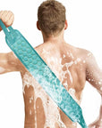 Inmorven Back Scrubber for Shower Exfoliating Body Scrubber 40 inch Double-Sided Back Exfoliator Scrub Towel, Bath Body Brush Widened Back Washer with Handle for Men and Women Green