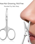 LIVINGO 3.75" Rounded Curved Nose Hair Scissors, Premium Stainless Steel Safety Small Blades Use for Manicure Cuticle Trimming Facial Hair, Eyebrow, Dry Skin