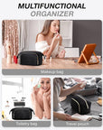 BAGSMART Travel Makeup Bag, Cosmetic Bag Make Up Organizer Case,Large Wide-open Pouch for Women Purse for Toiletries Accessories Brushes