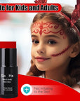Go Ho Red Face Paint Stick,Easily Washable Formula Body Paint,Non-toxic Full-coverage Cream Red Face Body Paint for Adults Children Halloween Cosplay SFX Devil Clown Makeup