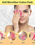 Nugilla 18 Packs Reusable Makeup Remover Pads with a Washable Laundry Bag, Resuable Microfiber Round Towel Skin Face Towels, Soft Makeup Remover Cloth, Fast Drying Washcloth (Pink)