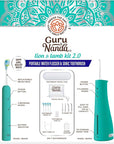 GuruNanda Lion & Lamb Kit 2.0, Electric Toothbrush with Water Flosser Combo, 4 Jet Tips, 4 Brush Heads, & IPX7 Waterproof Design for Complete Oral Care, Teal