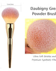 Powder Brush,Daubigny Large Powder Brush Flat Arched Premium Durable Kabuki Makeup Brush Perfect For Blending Liquid,Cream and Flawless Powder,Buffing, Blending,Concealer (Gold)
