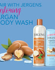 Jergens Wet Skin Body Moisturizer with Restoring Argan Oil, 4X Healthier Looking Skin, Fast-Absorbing, Non-Greasy, Dermatologist Tested, 10 Oz, Pack of 4