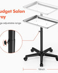 TASALON Rolling Salon Cart, Adjustable Height Premium Aluminum Tattoo Rolling Tray, Beauty Instrument Salon Table with Wheels, Cart for Hair Stylist Medical Dental Tray
