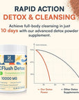 10,000 MG Detox Powder Supplement, Fast-Acting Detox and Liver Cleanser, Full Body Detox, Multi-System Cleanse Detox & Repair for Liver, Kidney, Digestion & Immune, 30 Servings