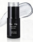 Go Ho Pearl Silver Face Body Paint Stick,Water Based Washable Face Paint Stick,Non-toxic Full-coverage Cream Silver Body Paint for Adults Children Halloween Cosplay SFX Makeup