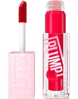 MAYBELLINE Lifter Gloss Lifter Plump, Plumping Lip Gloss with Chili Pepper and 5% Maxi-Lip, Red Flag, Sheer Red, 1 Count