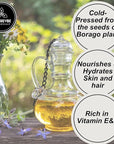 Naturevibe Botanicals Borage Oil 32 Ounces | 100% Pure and Natural | Great for Skin Care and Hair Care