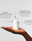 OUAI Body Cleanser, St. Barts Travel Size - Foaming Body Wash with Jojoba Oil & Rosehip Oil to Hydrate, Balance & Soften Skin - Paraben, Phthalate & Sulfate Free Skin Care Products (3 fl oz)