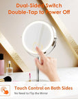 Makeup Mirror, 1X/30X Magnification with 3 Level LED Lights, 5000 mAh Rechargeable Double Sided 9” Magnifying Mirror with 360° Rotation, Perfect for Precision Grooming and Makeup, Women Gift