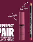 NYX PROFESSIONAL MAKEUP Butter Gloss, Non-Sticky Lip Gloss - Cranberry Pie (Mauve Purple)