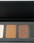 Matte Off White, Light Brown, Medium Brown & Black Vegan Eyeshadow Mini Palette; Talc, Paraben & Cruelty Free