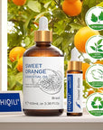 HIQILI 100ML Orange Essential Oil for Air Freshener, DIY Soap, Skin Care, Can be Added to Diffusers, Dryer Balls, Lotions for Use - 3.38 Fl Oz