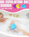 Tatuo 4 Pieces Korean Exfoliating Washcloth Body Back Scrubber Japanese Italy Exfoliating Cloth 35.5 Inch Long Bath Towel Washcloth Dead Skin Remover for Men Women(Mixed Color)