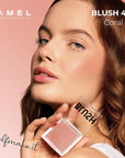 Blush Cheek Rouge Color Mini - Blendable Natural Blush Powder - Enhances & Defines Shapes & Features - Shading & Contouring Powder - 4 Universal Shades - 402 (Rouge) - 3.8g / 0.13 oz