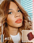 Matte Lip Stain Peel Off Lip Liner, Orange Red Peel Off Lip Stain Tattoo,Long Lasting & Waterproof Peel Off Lip Gloss Lip Liner,Transfer-Proof All Skin Types.0.12 fl oz #07