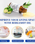 HIQILI Bergamot Essential Oil for Diffuser, Skin, Hair, DIY, 100% Pure & Natural, Travel Size - 0.33 Fl Oz (10 mL)