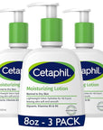 Cetaphil Face & Body Moisturizer, Hydrating Moisturizing Lotion for All Skin Types, Suitable for Sensitive Skin, NEW 8 oz Pack of 3, Fragrance Free, Hypoallergenic, Non-Comedogenic