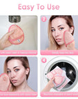 SINLAND Reusable Makeup Remover Pads For Face,Eye,Lips Microfiber Gentle Facial Cleansing Cloths for All Skin Types Friendly for Makeup Remover With Laundry Bag 5.1inchx3.93inch Pink Pack of 6